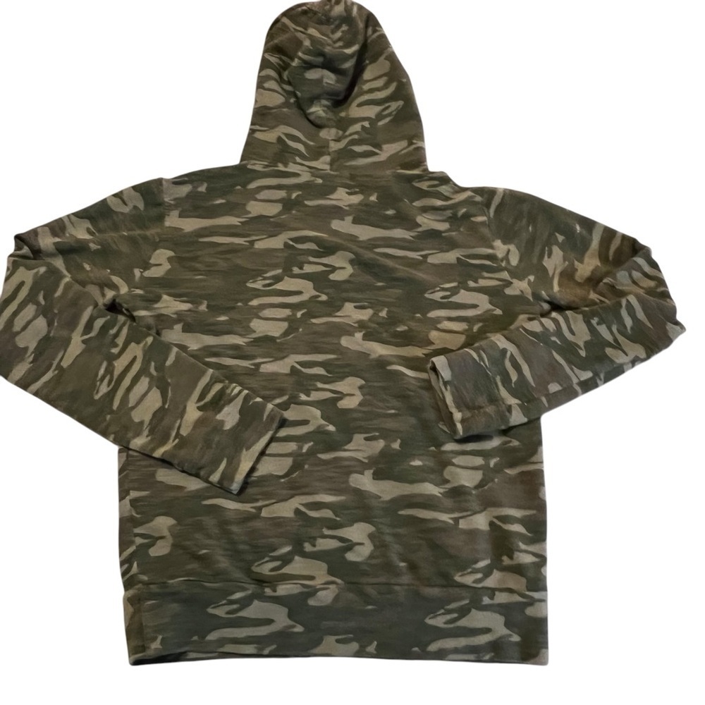 Monrow Pullover Hooded Sweatshirt Top Green Camo XS Lounge soft cozy athleisure - Picture 4 of 11
